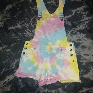Blackheart Pastel Tie-Dye Kids Overalls